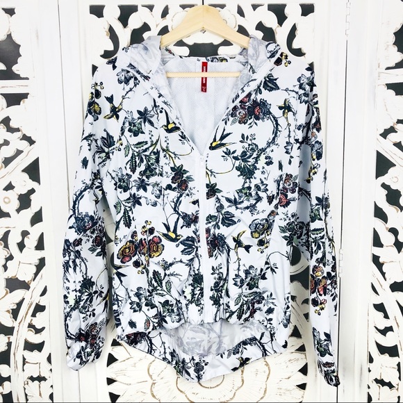 UNIONBAY Jackets & Blazers - Unionbay Bird & Flower Printed White Windbreaker